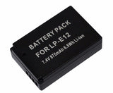 Focus Replacement Rechargeable Lithium-Ion Battery and Charger for Canon LP-E12