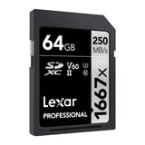 Lexar Professional 64GB 1667x UHS-II SDXC Memory Card
