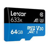 Lexar 64GB High-Performance 633x microSDXC UHS-I Memory Card with SD Adapter