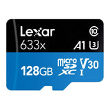 Lexar High-Performance 633x 128GB microSDXC UHS-I Memory Card with SD Adapter