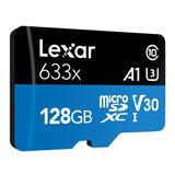 Lexar High-Performance 633x 128GB microSDXC UHS-I Memory Card with SD Adapter
