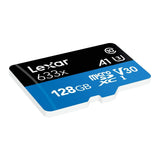 Lexar High-Performance 633x 128GB microSDXC UHS-I Memory Card with SD Adapter