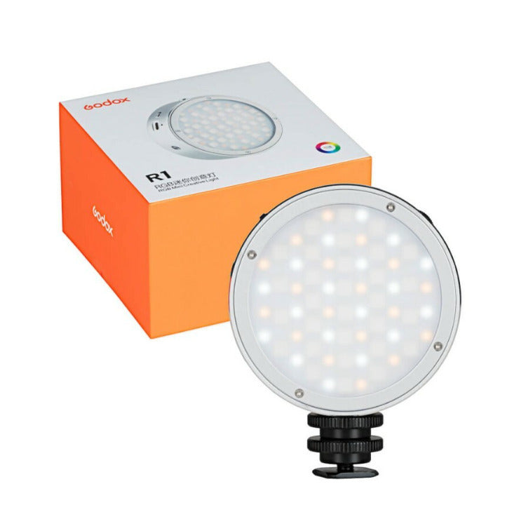 Godox R1 Round Mini Creative RGB Light (Silver)
