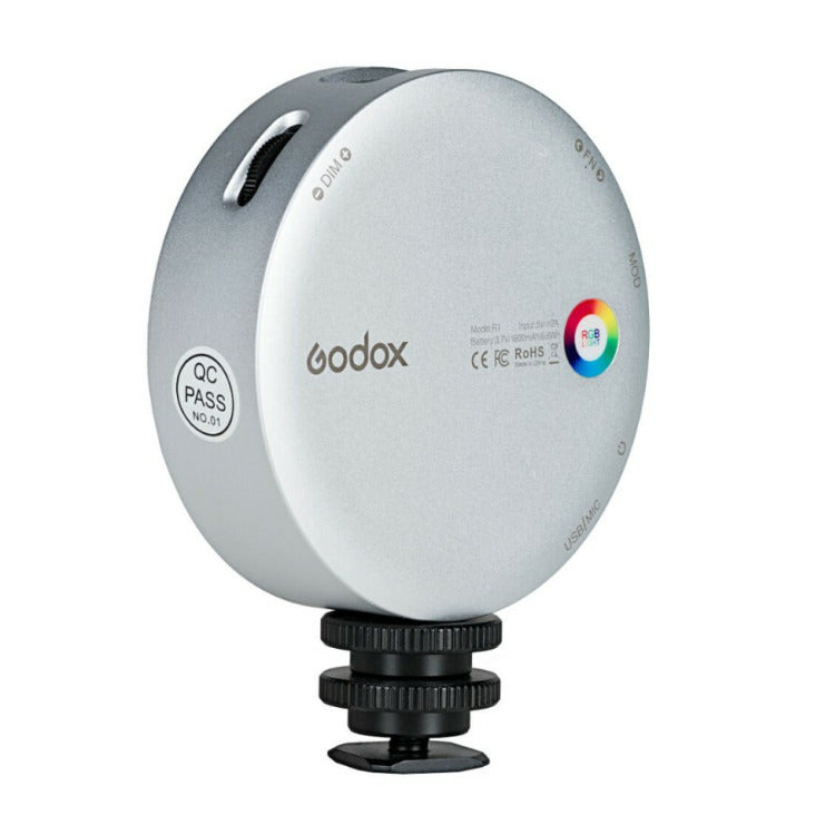Godox R1 Round Mini Creative RGB Light (Silver)