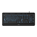 Azio KB505U Large Print 3-Color LED Wired USB Keyboard