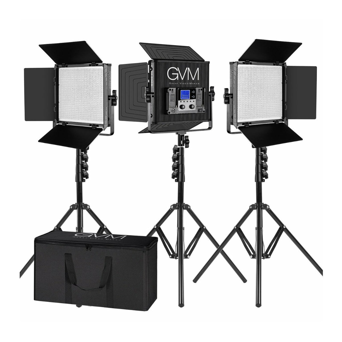 GVM 896S-3L Bi-Color LED 3-Panel Video Light Kit (Open Box)