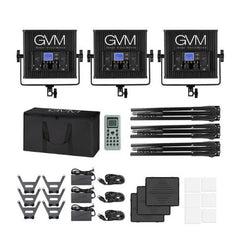 GVM 896S-3L Bi-Color LED 3-Panel Video Light Kit (Open Box)