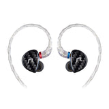 NXEars Sonata High-Performance AGL IEM Earphones with Silver Plated MMCX Cable (Black)