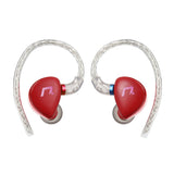 NXEars Sonata High-Performance AGL IEM Earphones with Silver Plated MMCX Cable (Red)