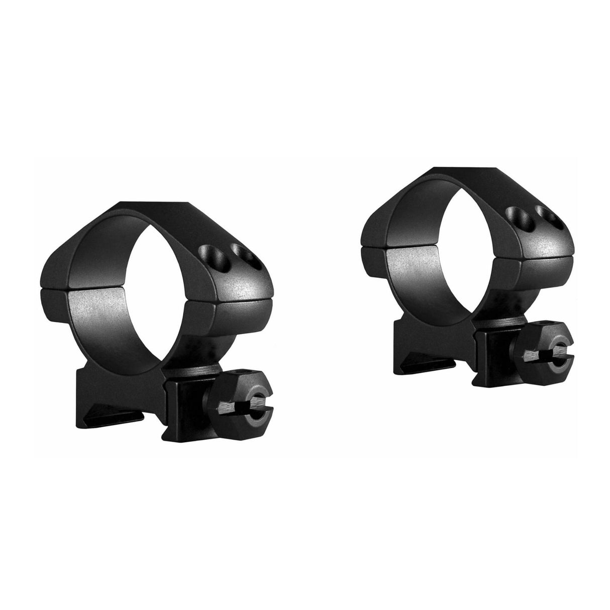 Hawke Sport Optics Precision Steel Weaver Ring Mounts (30mm, Steel, Medium, 2-Pack, Matte Black)
