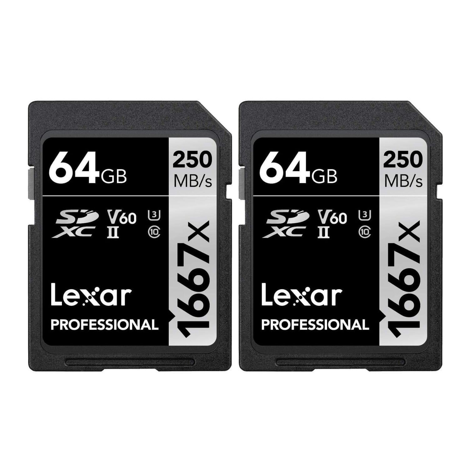 Lexar Professional 64GB 1667x UHS-II SDXC Memory Card (2-Pack