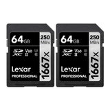 Lexar Professional 64GB 1667x UHS-II SDXC Memory Card (2-Pack)