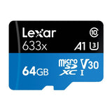 Lexar 64GB High-Performance 633x microSDXC UHS-I Memory Card with SD Adapter