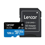 Lexar High-Performance 633x 128GB microSDXC UHS-I Memory Card with SD Adapter