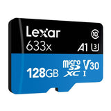 Lexar High-Performance 633x 128GB microSDXC UHS-I Memory Card with SD Adapter