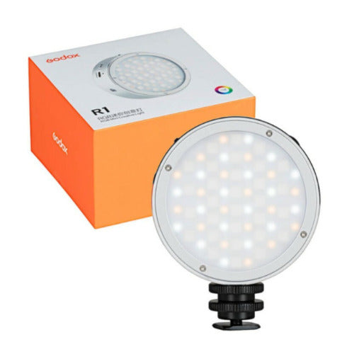 Godox R1 Round Mini Creative RGB Light (Silver)