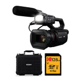 Panasonic HC-X2000 4K Pro Camcorder (Black) with 128GB SD Card and Koah Weatherproof Case