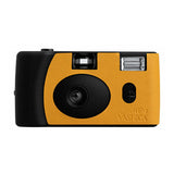 YASHICA MF-1 Snapshot Art 35mm Film Camera Set (Black/Orange Leather)
