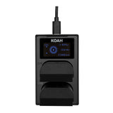 Koah Rechargeable 2250mAh Replacement Batteries for Canon LP-E6NH (2-Pack) and Dual LCD Charger