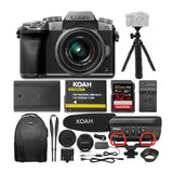 Panasonic LUMIX G7 Mirrorless Camera (Silver) with 14-42mm Lens and Koah Mic Bundle