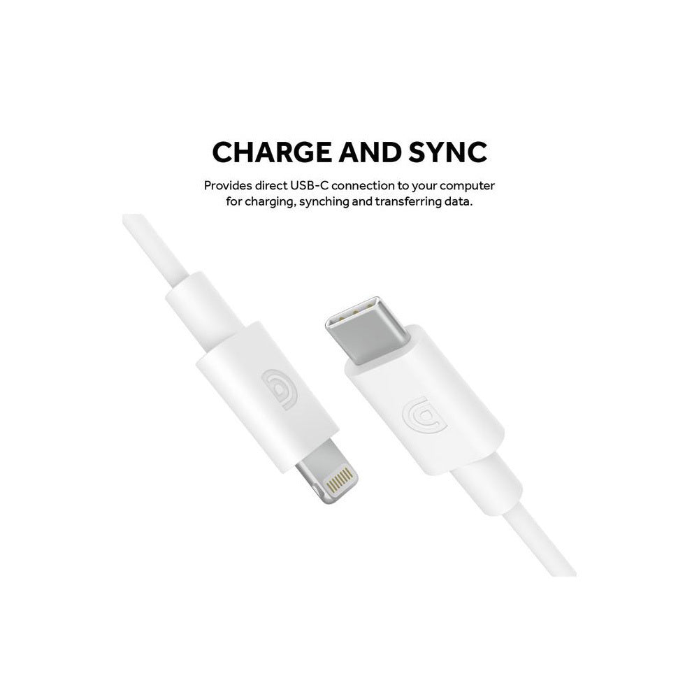 Griffin USB-C to MFI Charge/Sync Lightning Cable (6-Feet, White)