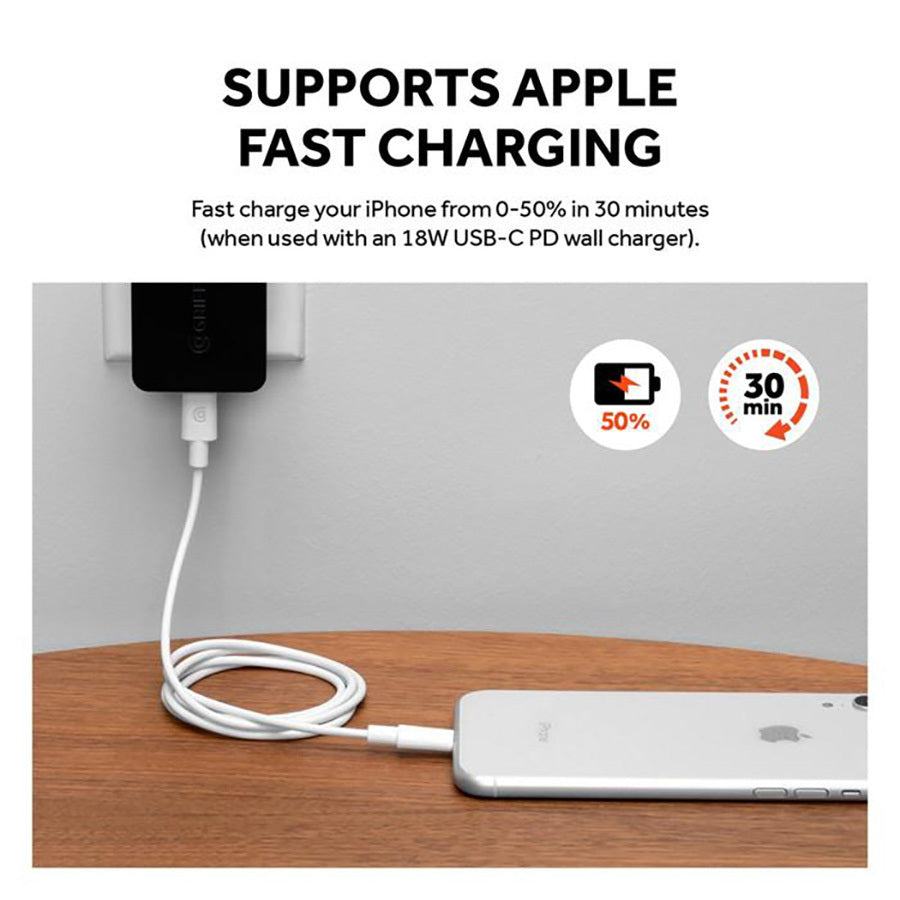 Griffin USB-C to MFI Charge/Sync Lightning Cable (6-Feet, White)