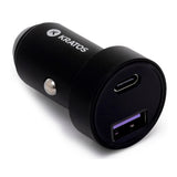 Kratos Power 45W 2-Port Digital Display USB-A 45W QC3.0 & Type-C PD3.0 Car Charger with USB-C Cable