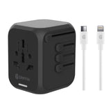 Griffin Powerblock 30W International Travel Adapter USB-C to MFI Charge Sync Lightning Cable Bundle