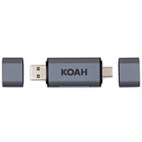 Koah Pro  2-in-1 Aluminum Shell OTG Dual Slot SD Card Reader and Rugged Memory Storage Carrying Case
