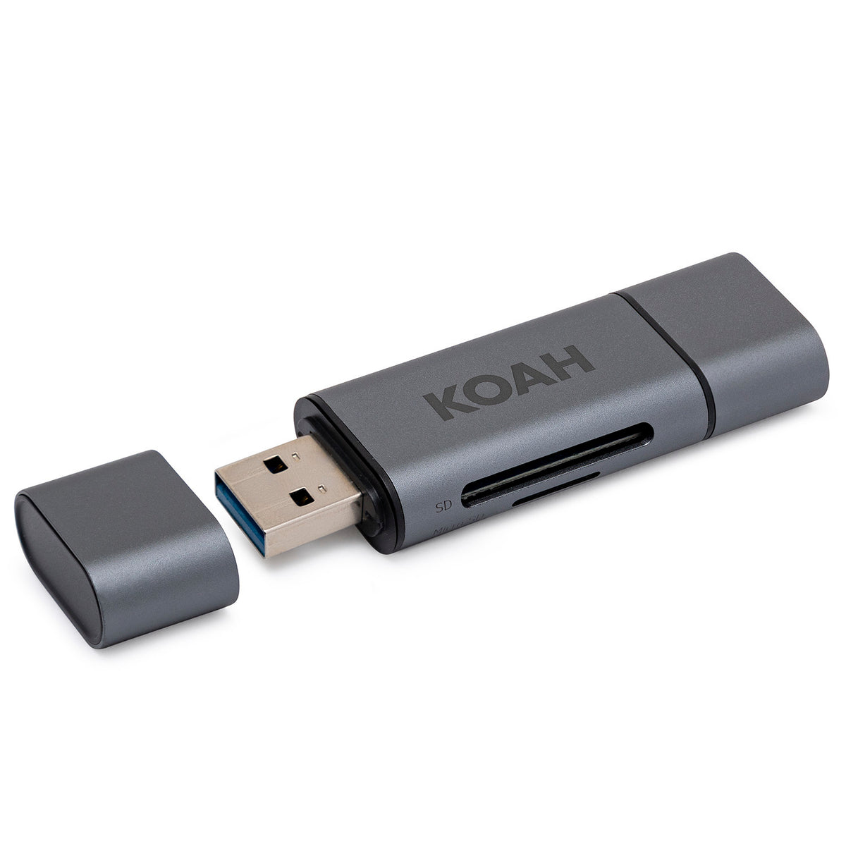 Koah Pro  2-in-1 Aluminum Shell Card Reader & Rugged Memory Card Storage Case (Open Box)