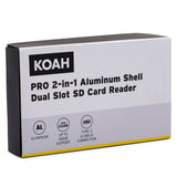 Koah Pro  2-in-1 Aluminum Shell Card Reader & Rugged Memory Card Storage Case (Open Box)