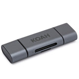 Koah Pro  2-in-1 Aluminum Shell Card Reader & Rugged Memory Card Storage Case (Open Box)