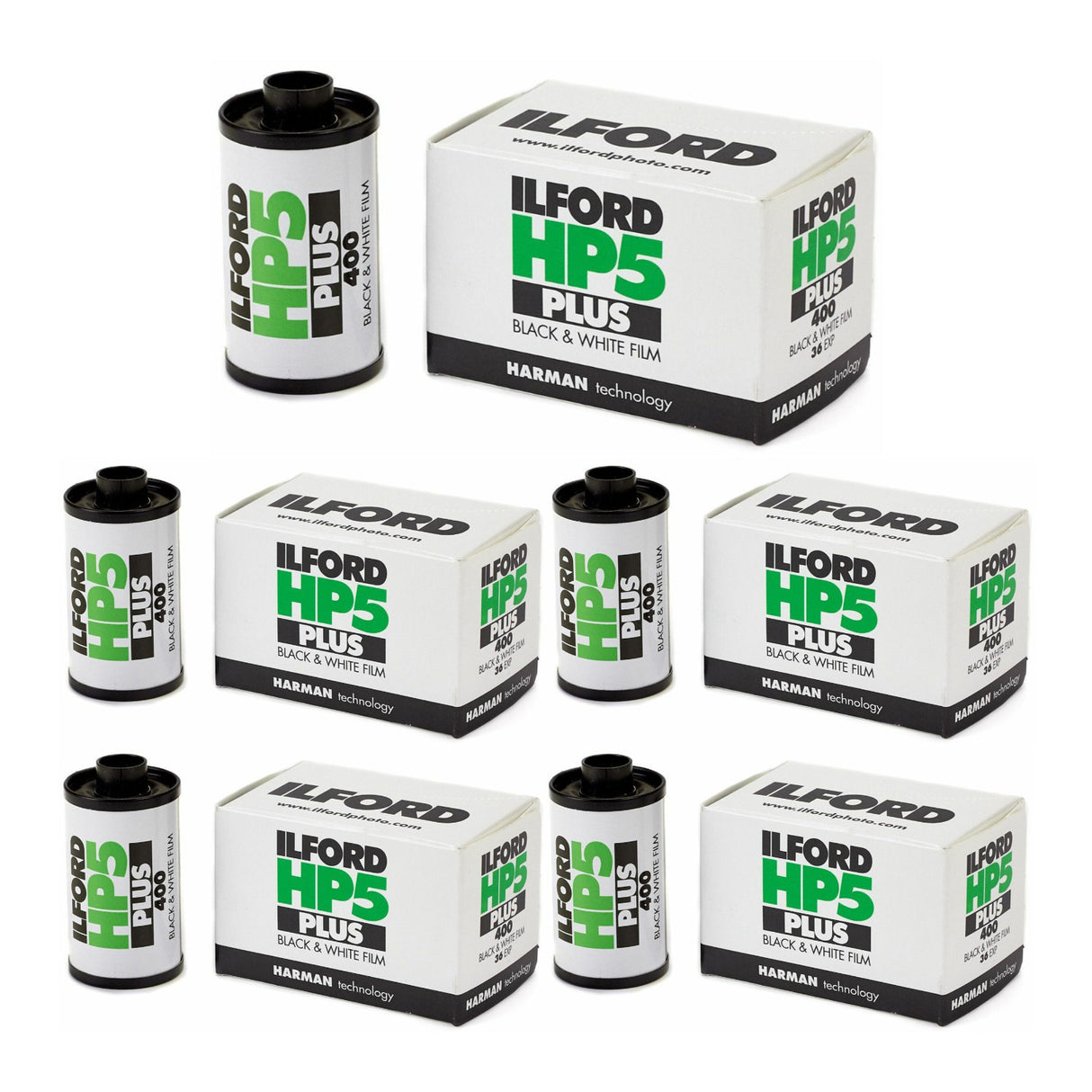 Ilford HP5 Plus ISO 400 Black and White 35mm Roll Film (36 Exposures, 5-Pack)