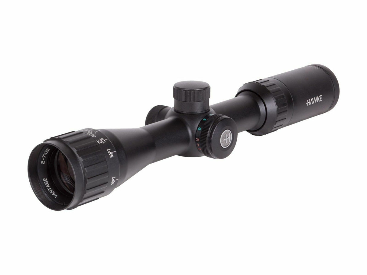 Hawke Sport Optics Riflescope Vantage 2-7X32AO Mil Dot IR & 2Pc Mounting Rings