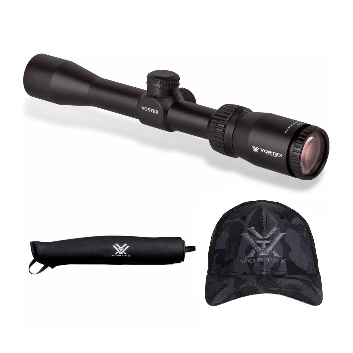 Vortex Crossfire II 2-7x32 Riflescope (V-Plex MOA Reticle) with Sure Fit Cover and Cap