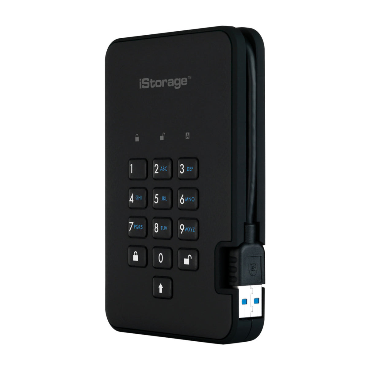 iStorage diskAshur2 USB 3.1 4TB  Encrypted Portable HDD (Phantom Black)