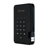 iStorage diskAshur2 USB 3.1 1TB  Encrypted Portable SSD (Phantom Black)