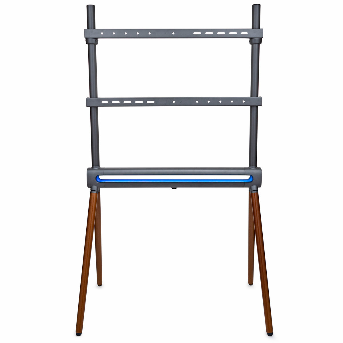 Kratos Power Home Easel Studio and TV Floor Stand with RGB Lighting (Space Gray/Walnut Brown)