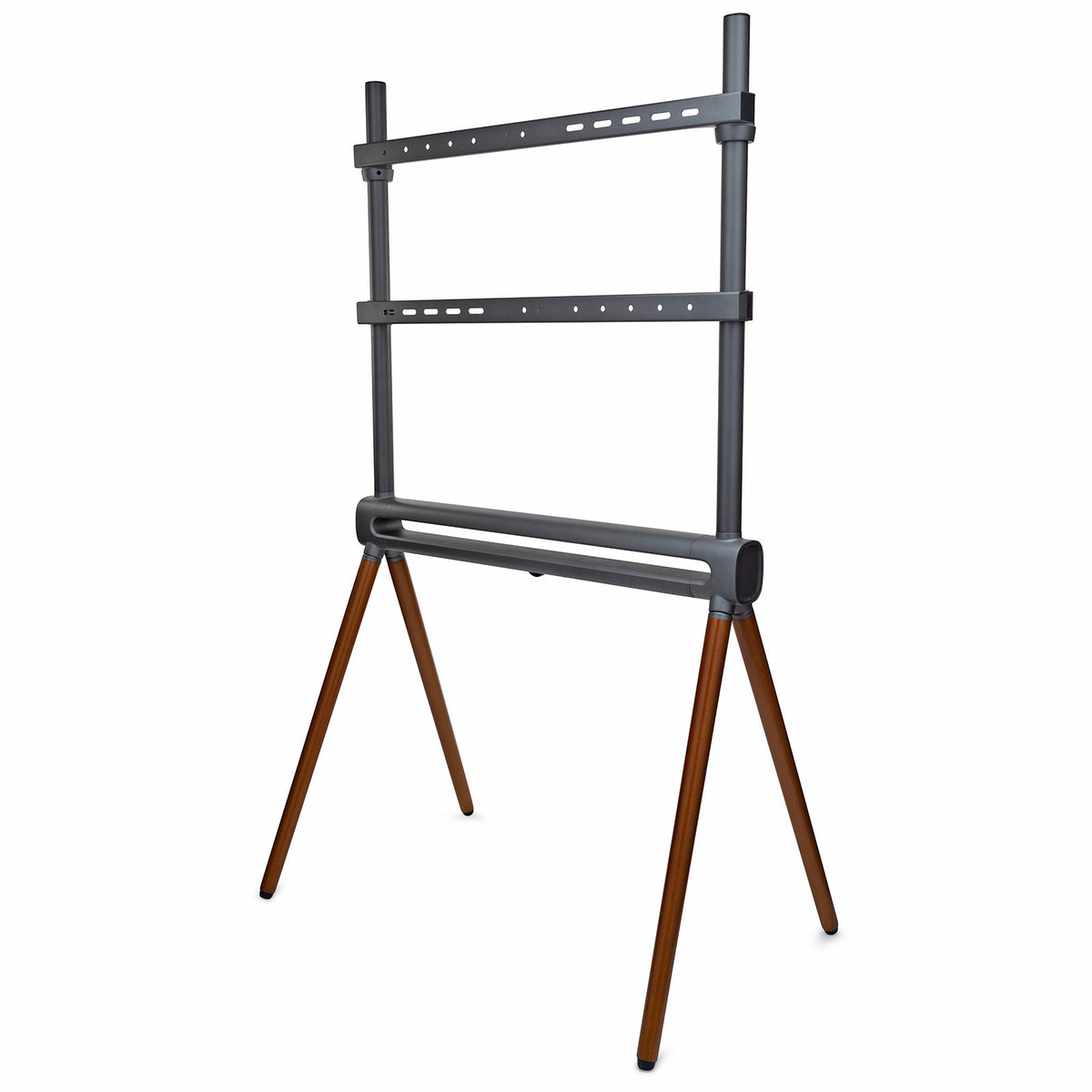 Kratos Power Home Easel Studio and TV Floor Stand with RGB Lighting (Space Gray/Walnut Brown)