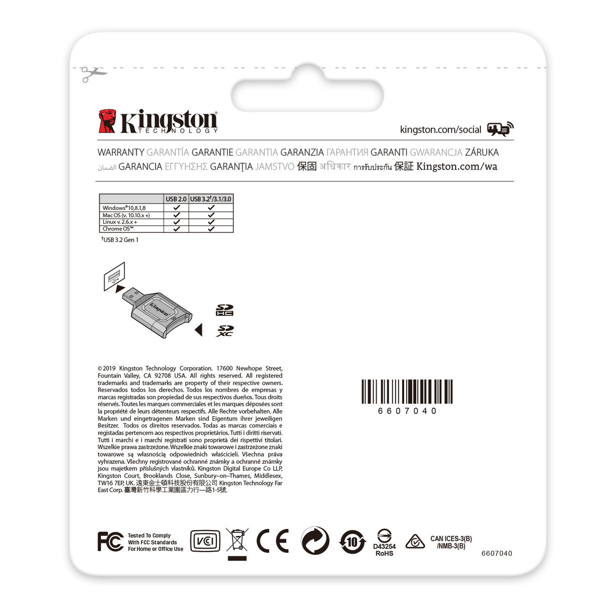 Kingston Mobilelite Plus USB 3.2 SD Card Reader for UHS-II SD Cards