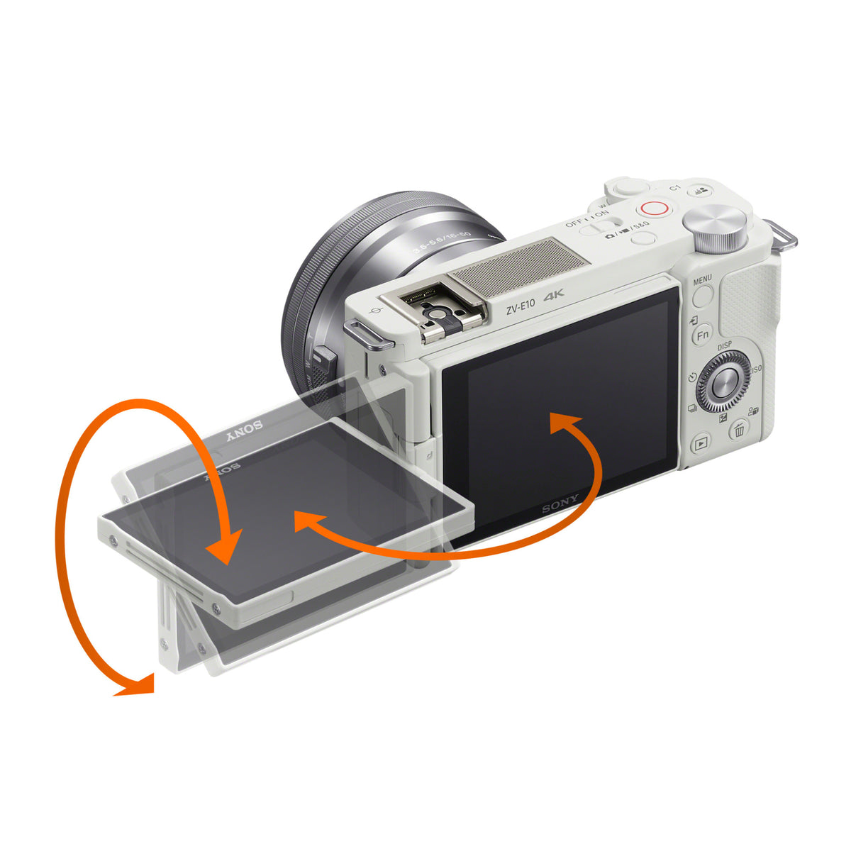 Sony Alpha ZV-E10 APS-C Interchangeable Lens Mirrorless Vlog Camera Body (White) (Open Box)