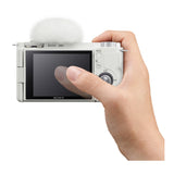 Sony Alpha ZV-E10 APS-C Interchangeable Lens Mirrorless Vlog Camera Body (White) (Open Box)