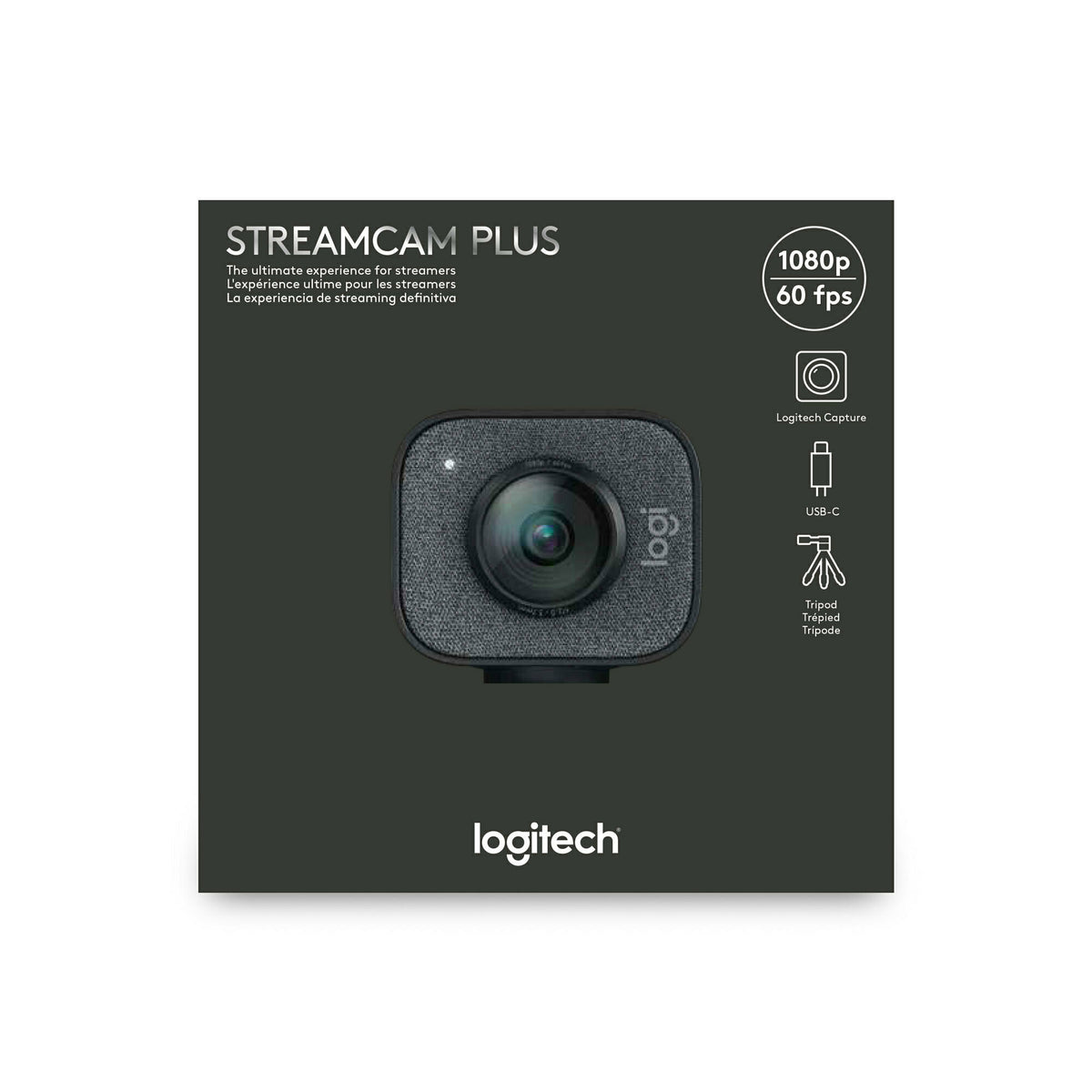 Logitech StreamCam Plus 1080P HD 60fps USB-C Webcam(Graphite) with Blue Yeti Mic
