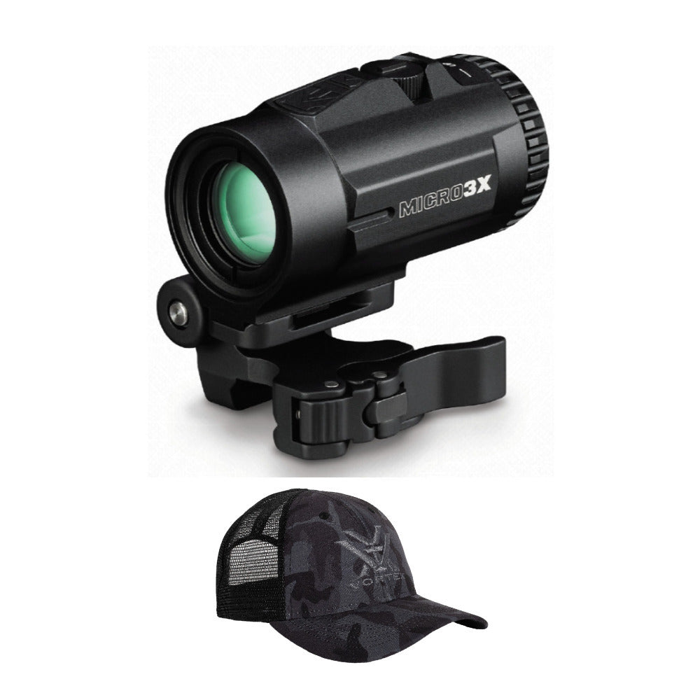 Vortex Micro3x Magnifier with Quick-Release Mount with Vortex Hat