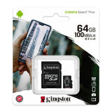 Kingston Canvas Select Plus 64GB UHS-I microSDXC Memory Card with SD Adapter