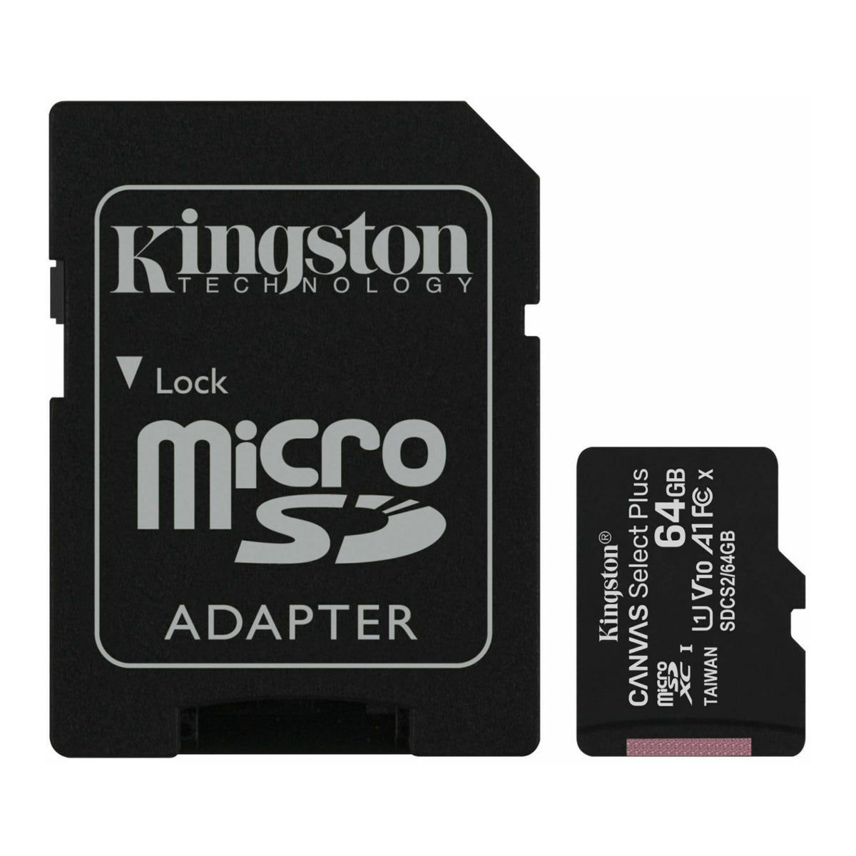 Kingston Canvas Select Plus 64GB UHS-I microSDXC Memory Card with SD Adapter