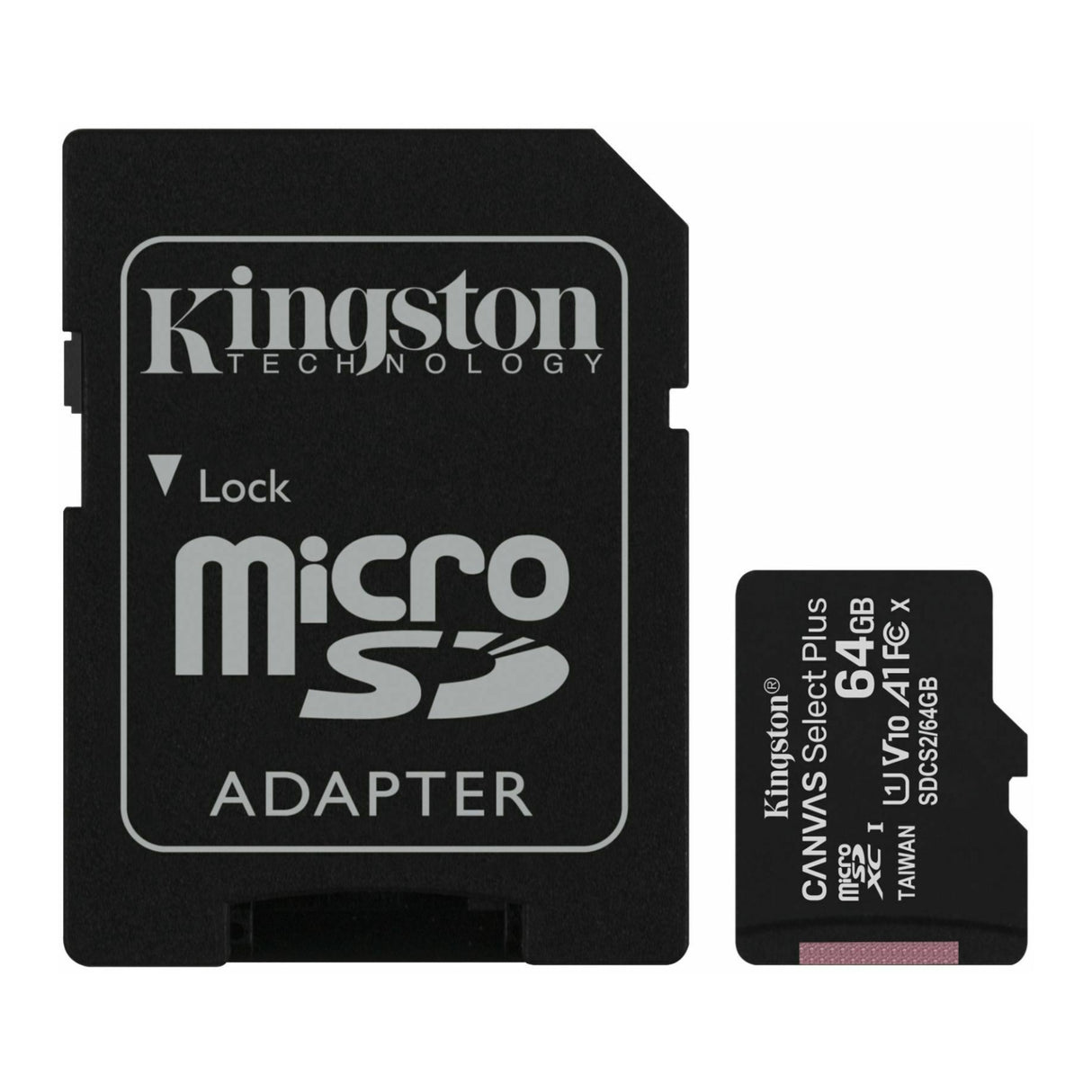 Kingston Canvas Select Plus 64GB UHS-I microSDXC Memory Card with SD Adapter