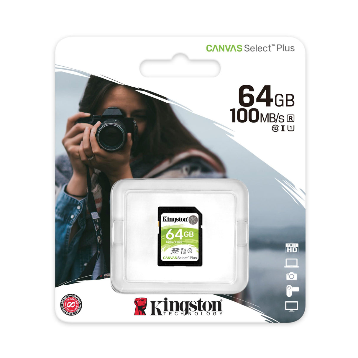 Kingston 64GB SDHC Canvas Select Plus Memory Card (5-Pack) with Focus High Speed Card Reader