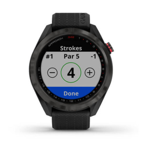 Garmin Approach S42 GPS Golf Smartwatch (Ceramic Bezel and Black Silicone Band)