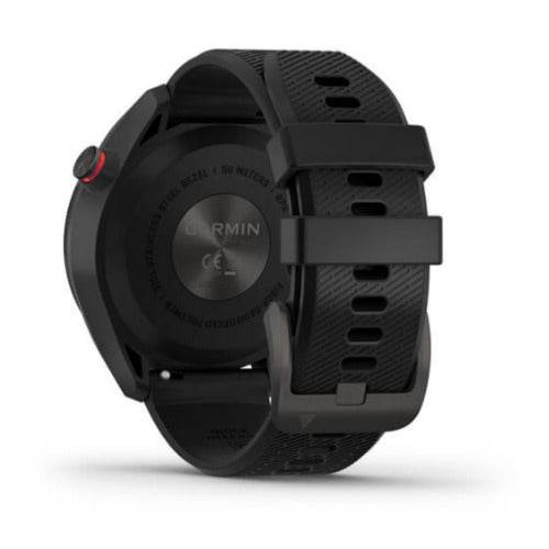 Garmin Approach S42 GPS Golf Smartwatch (Ceramic Bezel and Black Silicone Band)